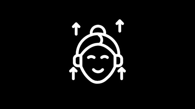 Facial rejuvenation icon with upward arrows indicating lifting and anti-aging effects