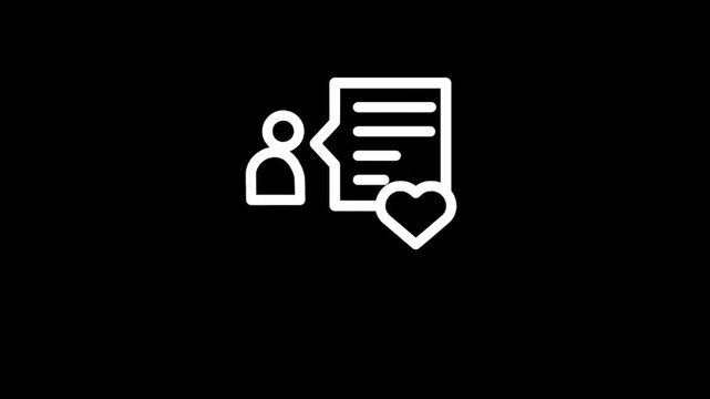 User feedback icon with a heart symbol and document outline