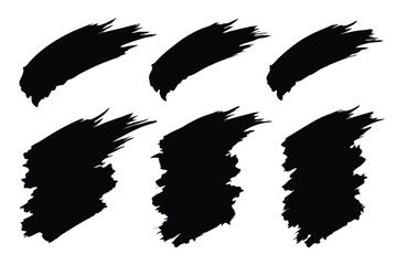 Obraz premium set of brush strokes line art silhouette vector illustration