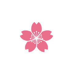 Fototapeta premium Stylized pink cherry blossom icon with a modern feel