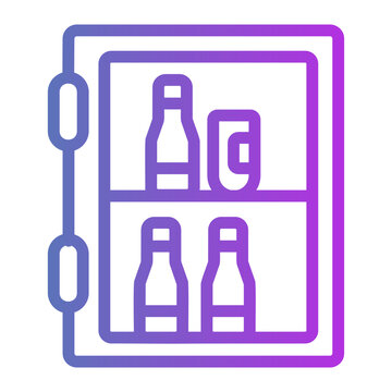 Minibar drink Line Gradient Icon