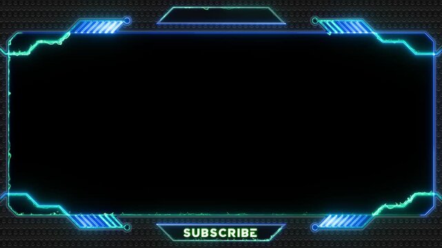 Tech frame Neon Motion Graphic Infinite Live Stream Background Obs Overlay And Streaming Overlay	
