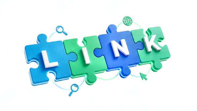 Puzzle Piece Chain Link Text
