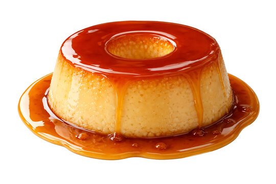 Brazilian pudim caramel flan pudding isolated on transparent background