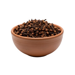 Fototapeta premium Spices in a clay bowl, cloves and peppercorns mix