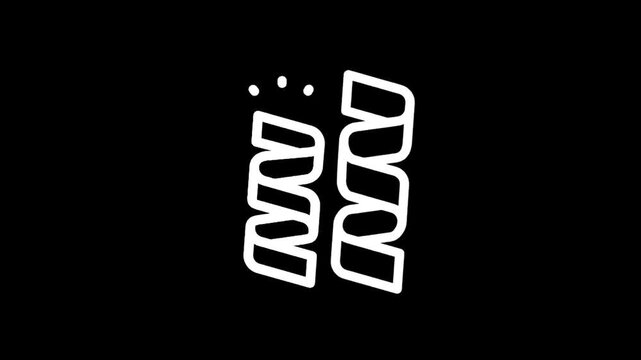 Two white spiral party poppers on a black background, one exploding with sparks