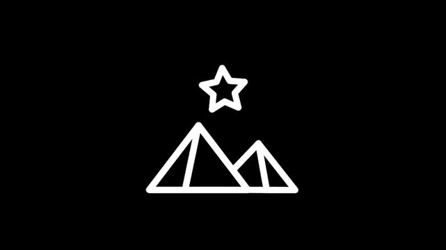 Iconic pyramids with a star above, representing ancient wonders and celestial achievement