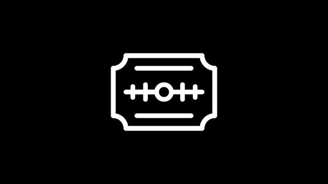 Sharp razor blade icon on a black background, symbolizing danger or precision