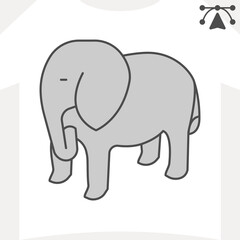 Fototapeta premium African elephant isometric icon, wildlife and zoology concept. Vector graphics. Animal sign and editable stroke, outline style icon for mobile or web design.