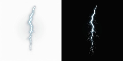 White lightning arcs flash across the night, radiating electricity, light, and energy. Bolts strike with danger and thunder echoes. PNG format captures dramatic storm electric power overlay bolt © Alehandro