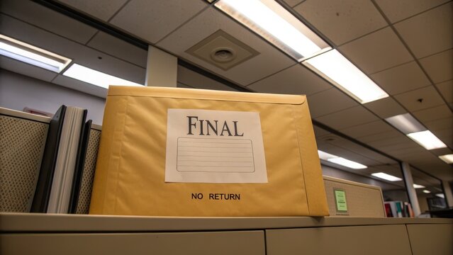 Final Document Folder on Office Desk with No Return Label