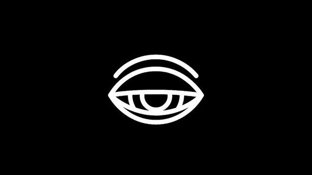 Simple white line art icon of a closed eye with zzz symbols indicating sleep