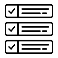 bar checklist line icon.