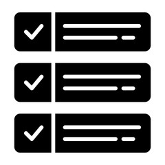 bar  checklist solid icon.