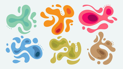 Abstract paint splash vector background with colorful flowing shapes