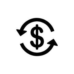 Obraz premium Cash flow icon representing money cycle and exchange arrows simple shape Vector illustration