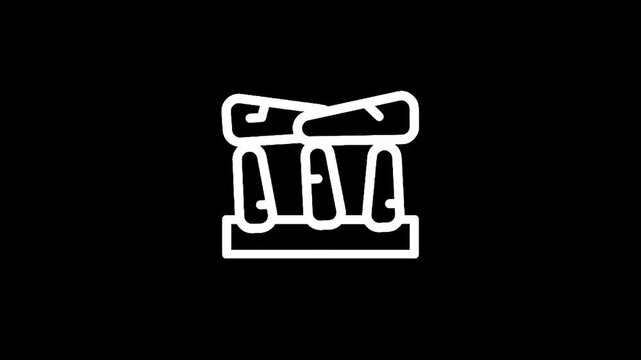 Stylized white outline of ancient megalithic stone structure on black background