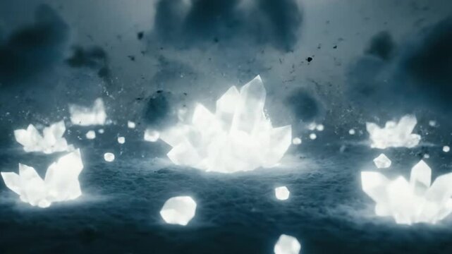 Dark Carbon Particles Crystallizing Into Clean Glowing Geometric Structures Carbon Capture Visualization.
