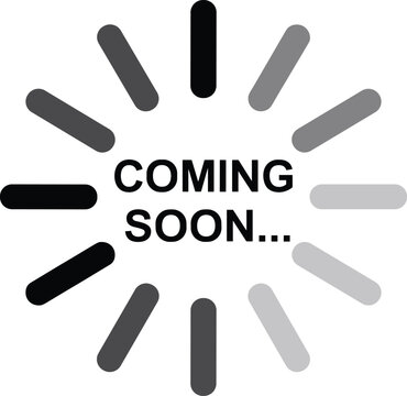 Coming soon message vector illustration with loading progress bar icon, business announcement and website launch concept