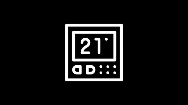 Simple line art icon of a portable gaming device on a black background