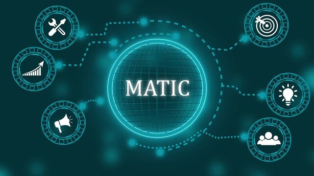 Matic concept with global network and icons technology