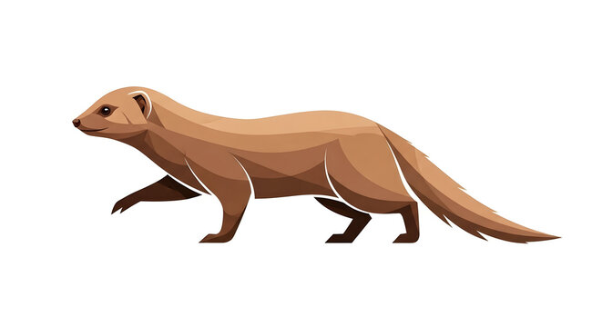 Stunning mongoose illustration on white background