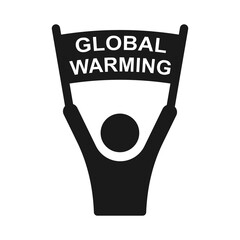 Global warming protest banner climate change icon for campaign poster