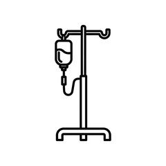 Naklejka premium Medical intravenous drip setup on a mobile stand for patient treatment
