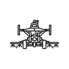 Obraz premium A vintage illustration of an old-fashioned airplane with a propeller and landing gear