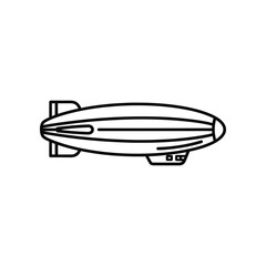 Line drawing of a simple blimp or airship with mooring cleat © Fahim