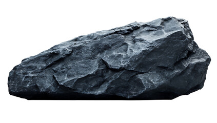 Obraz premium Large dark gray rock formation with rough texture and jagged edges isolated on a transparent background