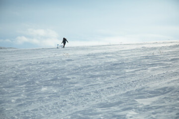 Snow in mountain. Background. Winter