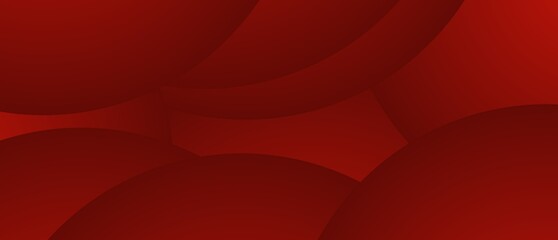 Abstract red curved layered background with smooth gradient and flowing circular shapes