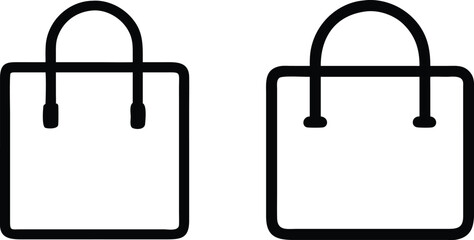 Fototapeta premium Simple black and white illustration of two shopping bags