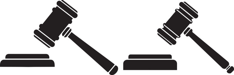 Judgement gavel silhouette court hammer decision