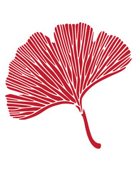 Red Ginkgo Leaf Art
