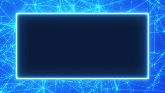 Futuristic glowing frame with abstract digital plexus mesh, perfect template for corporate tech announcements, innovation events and modern science documentary title