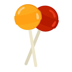 Two Sweet Colorful Lollipops Vector