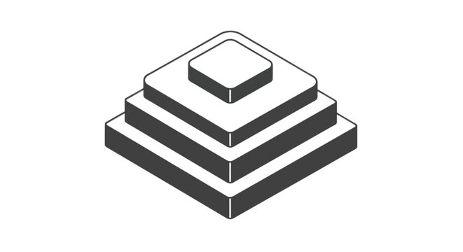 Geometric Pyramid Structure with Four Layers.