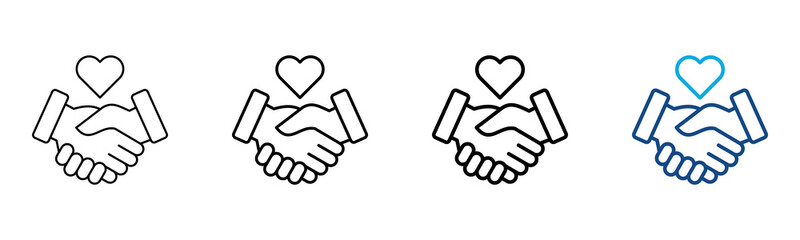 Obraz premium Relationship Icon Different Style Outline Collection Set Vector Illustration