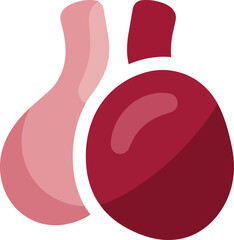 Vibrant pomegranate and onion illustration in modern style