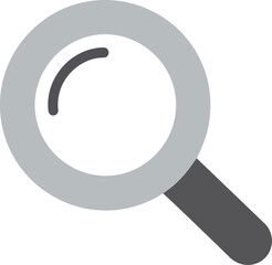 Modern magnifying glass icon with transparent background