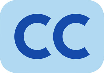 Creative Commons CC License Logo Vector Icon Blue Symbol