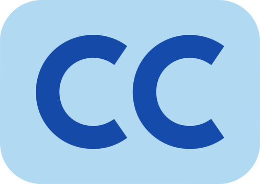 Creative Commons CC License Logo Vector Icon Blue Symbol