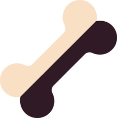 Stylized Two Tone Pet Bone Vector Minimalist Graphic Element