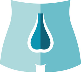 Abstract Male Urinary System Prostate Health Anatomy Icon