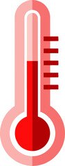 Modern Flat Design Thermometer Icon Showing High Temperature Vector