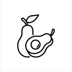 Avocado icon. Avocado fruits vector illustration for web design. Isolated on white background.