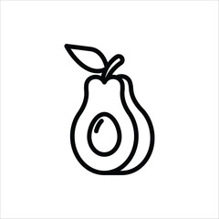 Avocado icon. Avocado fruits vector illustration for web design. Isolated on white background.
