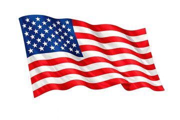 Obraz premium United states flag waving, representing patriotism, freedom, and national pride on a transparent background